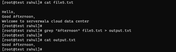 grep "example" data.txt > output.txt