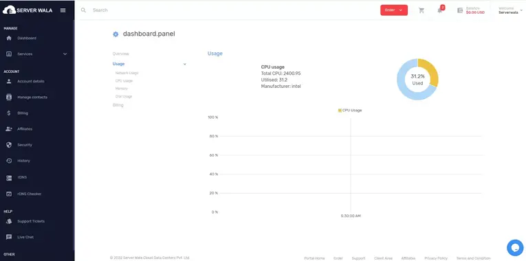 CPU / Disk / Memory Usage Dashboard Panel